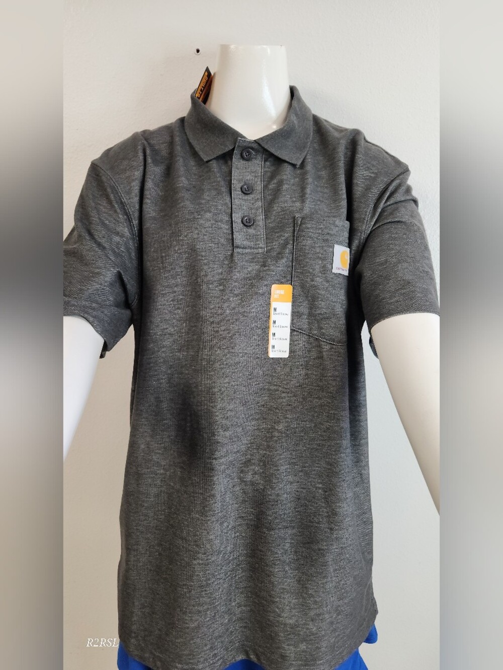 Carhartt Loose Fit Midweight Short-Sleeve Gray Polo Shirt Men's M NWT Gorpcore